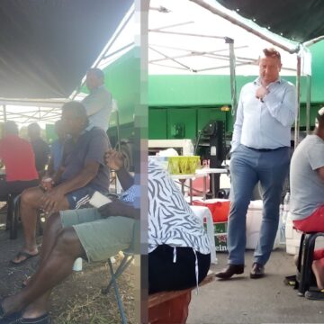 Les planteurs de canne grévistes campent devant l'usine sucrière de Gardel au Moule lundi 19 mars 2024. Les planteurs de canne grévistes campent devant l'usine sucrière de Gardel au Moule lundi 19 mars 2024.