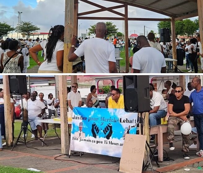 Ce samedi 23 novembre, près de 250 personnes se sont rassemblées au Moule pour une marche en mémoire de Merick Mathoré, jeune militaire guadeloupéen tué à Besançon. Ce samedi 23 novembre, près de 250 personnes se sont rassemblées au Moule pour une marche en mémoire de Merick Mathoré, jeune militaire guadeloupéen tué à Besançon.