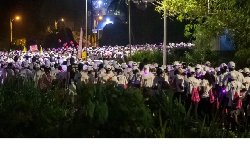 Une marée rose de plus de 10 000 personnes marche unie contre le cancer du sein samedi 4 octobre 2025 à Jarry à l’occasion de la 4e édition des Foulées du ruban rose. Photo : lesfouleesdurubanrose Une marée rose de plus de 10 000 personnes marche unie contre le cancer du sein samedi 4 octobre 2025 à Jarry à l’occasion de la 4e édition des Foulées du ruban rose. Photo : lesfouleesdurubanrose