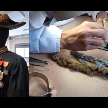 Le grand uniforme de Camille Mortenol, officier de marine guadeloupéen et héros de la Première Guerre mondiale, stabilisé au Musarth par Stéphanie Ovide, restauratrice du patrimoine textile. Le grand uniforme de Camille Mortenol, officier de marine guadeloupéen et héros de la Première Guerre mondiale, stabilisé au Musarth par Stéphanie Ovide, restauratrice du patrimoine textile.