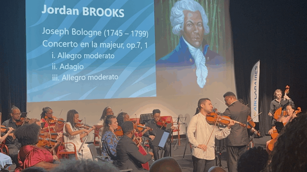 Un violoniste, au festival Saint-Georges dédié au musicien Joseph Bologne.